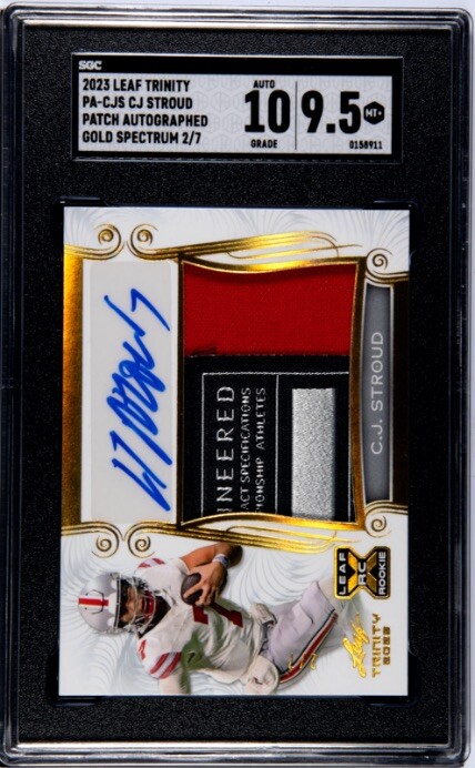 CJ Stroud Leaf Trinity Patch Autographs #PACJS Gold Spectrum