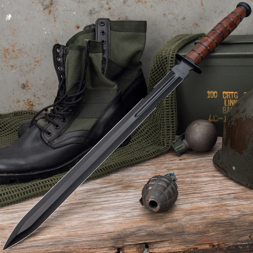 US 1942 Double-Edge Combat Sword and Nylon Shoulder Sheath | Overall 27 ...