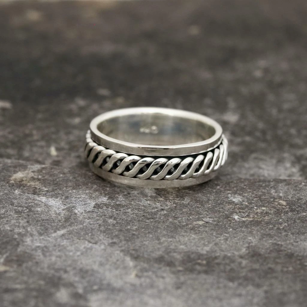 Plain silver on sale band ring womens