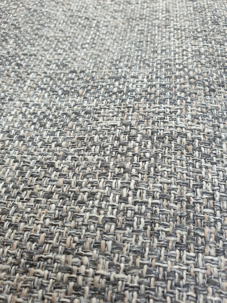 Natural Linen Woven tweed fabric colours Beige silver grey