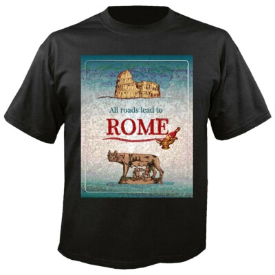 T-Shirt ALL ROADS LEAD TO ROME NEW YORK CITY AMERIKA CALIFORNIA USA ROUTE 66