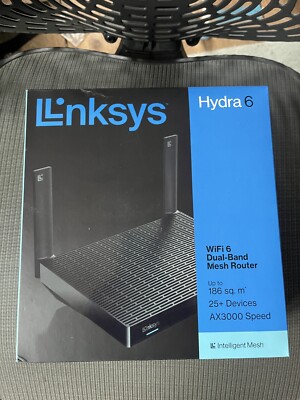 Versiegelt Linksys Hydra 6 MR2000-KE WLAN Kabel & Glasfaser Router - AX 3000 - Schwarz - Neu