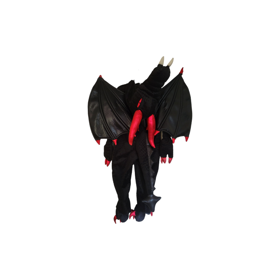 Dream Play Imagine Dragon Costume Kids Unisex 3T Black Red Hooded Face