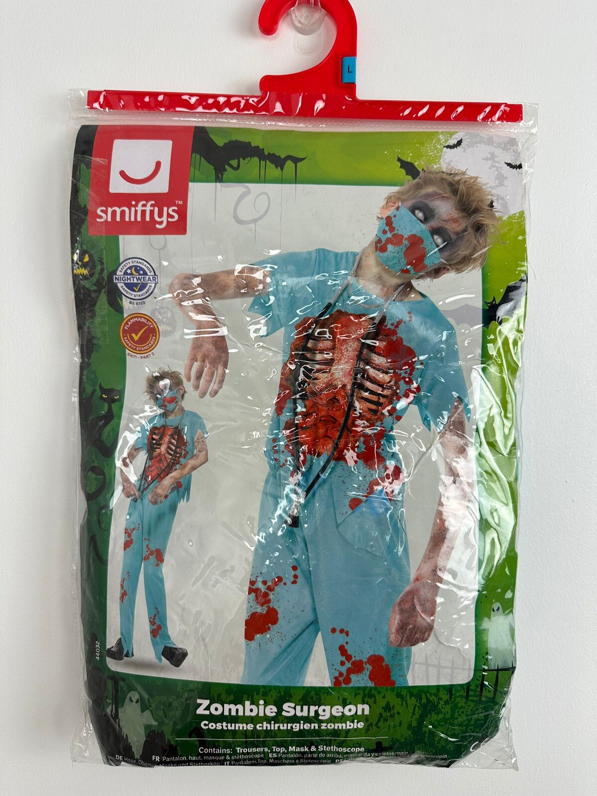 Smiffys Halloween Zombie Surgeon Scrubs Boys Fancy Dress, Size 10-12 - 44032L