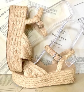 wicker platform sandals