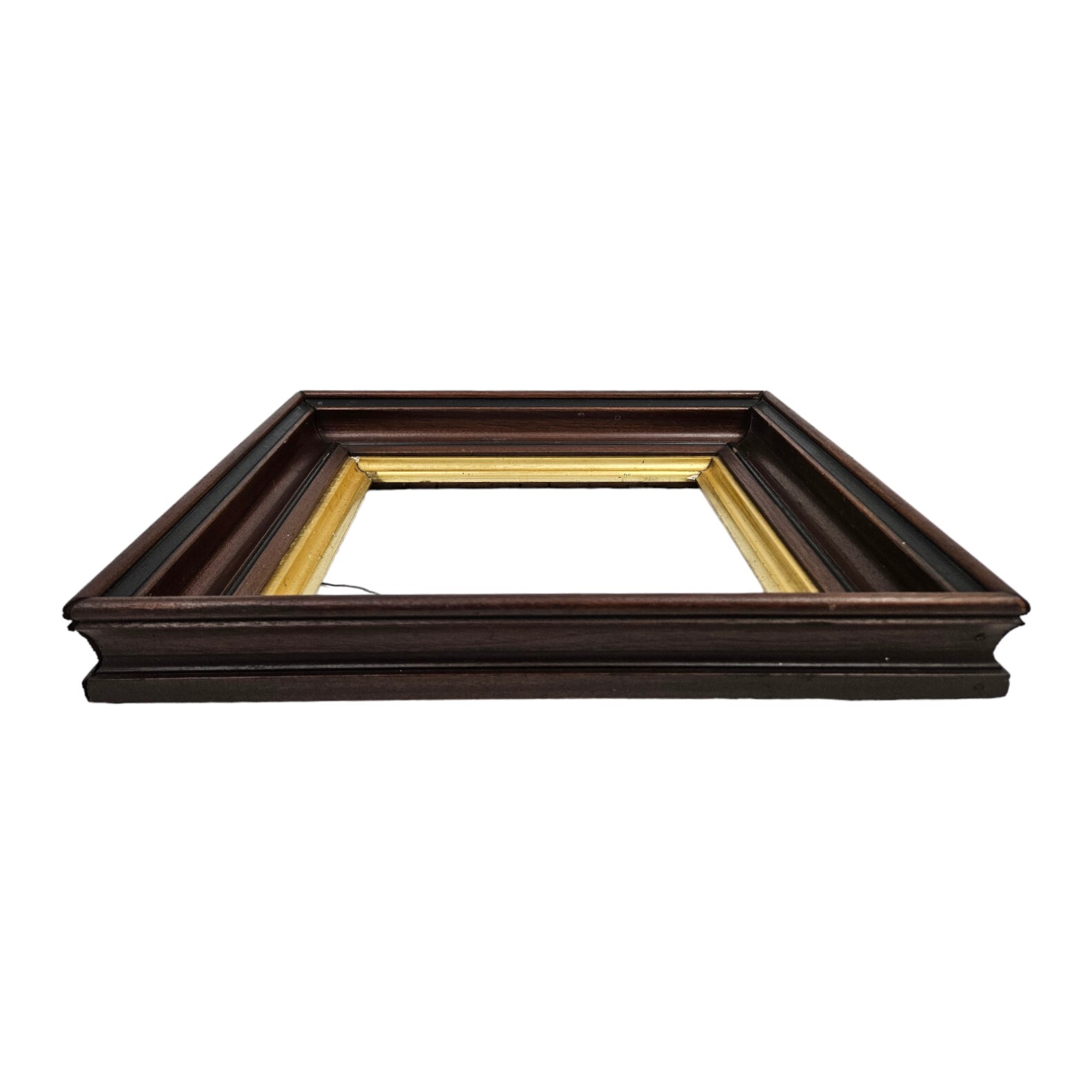 Antique Eastlake Victorian Picture Frame 1800's Deep Well Walnut Gold