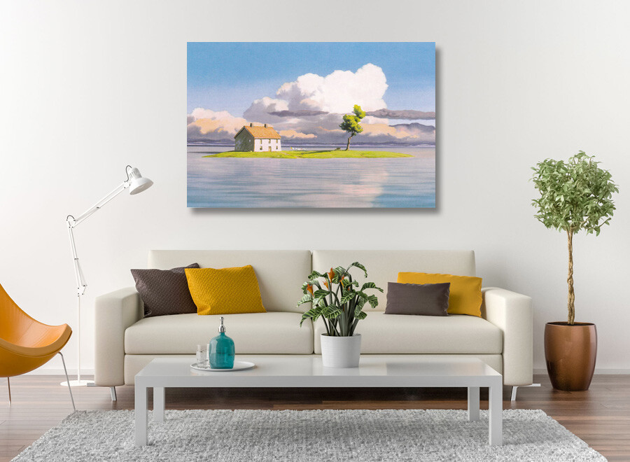 STUDIO GHIBLI LANDSCAPE 1-DEEP FRAMED CANVAS WALL ART PICTURE