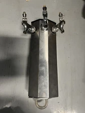 Glastender - CT-3-SS - 3-Faucet Stainless Air Cooled Column Tower / No Drain Pan