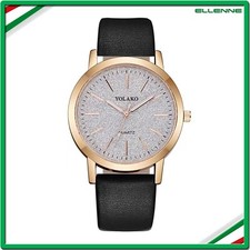 ✅ OROLOGIO DONNA ACCIAIO PELLE PU POLSO MODERNO SOTTILE RAGAZZA ARGENTO F04b ✅