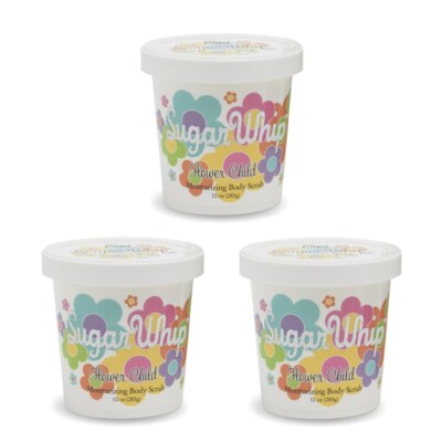 Primal Elements FLOWER CHILD Sugar Whip Moisturizing Body Scrub 10 oz (3-Pack)