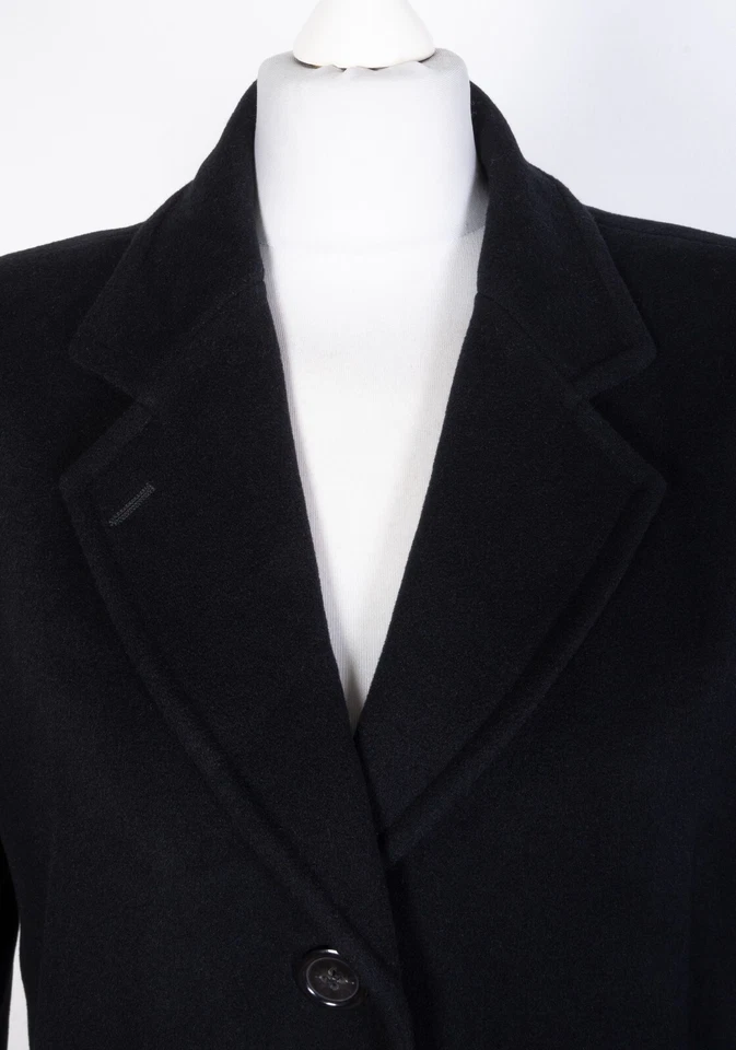 Max Mara Sportmax Coat Black Classic Women's Wool Angora US10 UK12 EU42 - Image 2 of 4