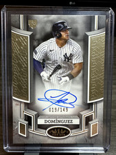 Jasson Dominguez - 2024 Topps Tier One Gold Foil Auto #'d 019/149 Yankees BOA-JD