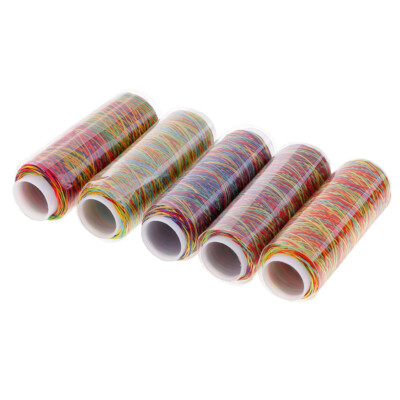 5pcs 150D Rainbow Nähgarn Quilten Stickgarn für Hand Maschine