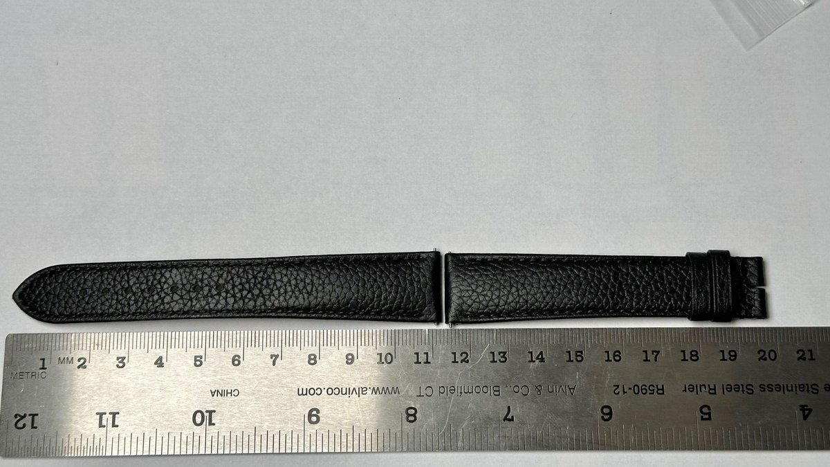 Cartier KD8TB382 19X16mm Black Calfskin Tang Strap Authentic OEM