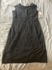 Calvin Klein Sleek Sleeveless Collar dress 6 NWT zip Back No Belt Office Gift