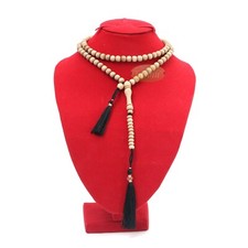 Sandalwood ISLAMIC PRAYER BEADS 7mm 100-bead Scented Wood Black Tassels in Box
