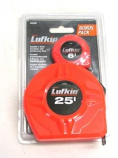 NEW! LUFKIN TOOLS 25' HI-VIZ TAPE MEASURE + BONUS 6' POCKET TAPE, L625KR