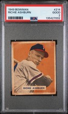 1949 Bowman Richie Ashburn #214 PSA 2