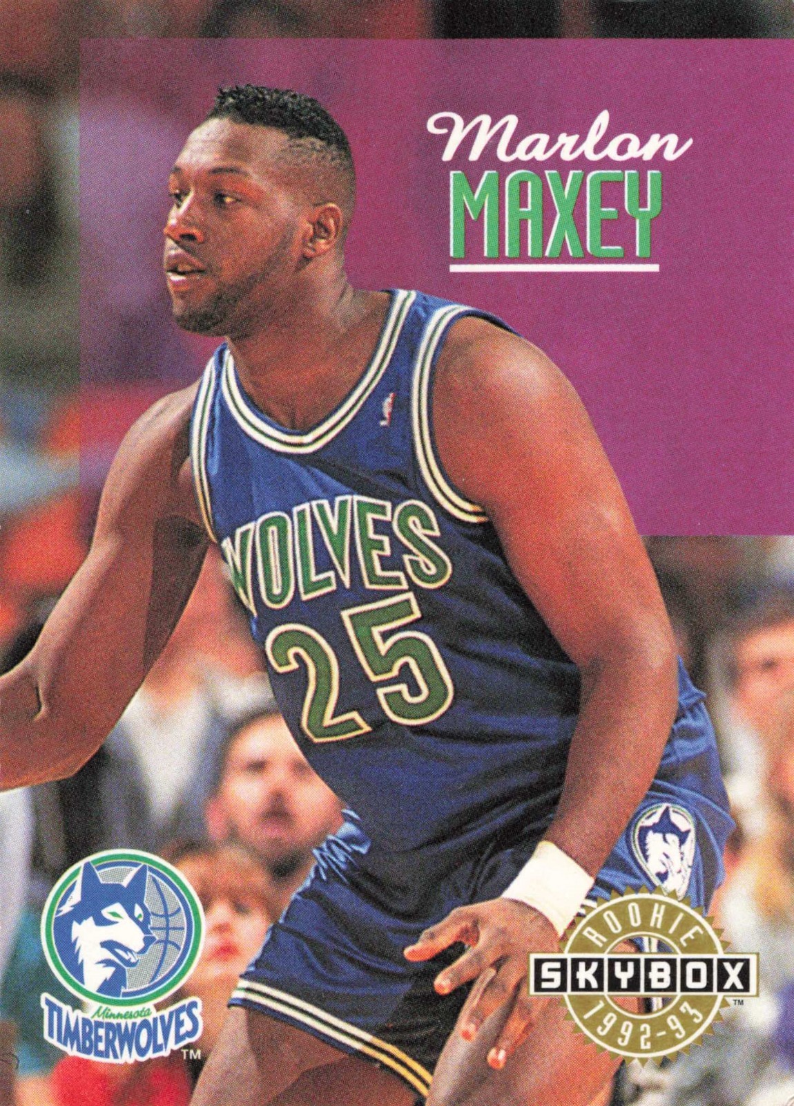 MARLON MAXEY 1992-93 SkyBox #408 Rookie Card - Minnesota Timberwolves