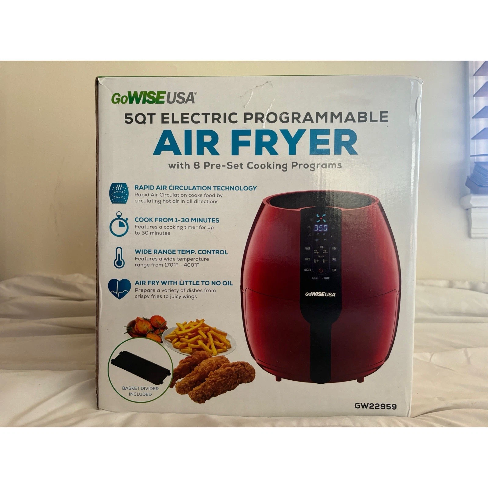 GoWise USA 5 Quart Air Fryer With 8 Preset Cooking Programs-New In Box
Opens in a new window or tab