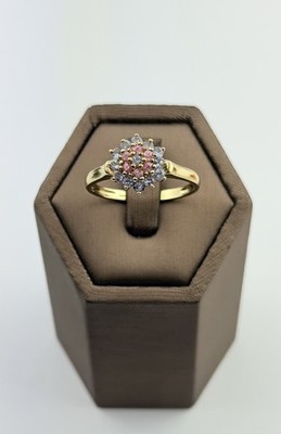 Tanzanite And Sapphires 9ct Ring , Vintage And Hallmarked , Yellow Gold