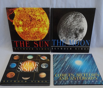 Lot of 4 Seymour Simon Picture Books SUN Moon SOLAR SYSTEM Comets, Meteors, Aste