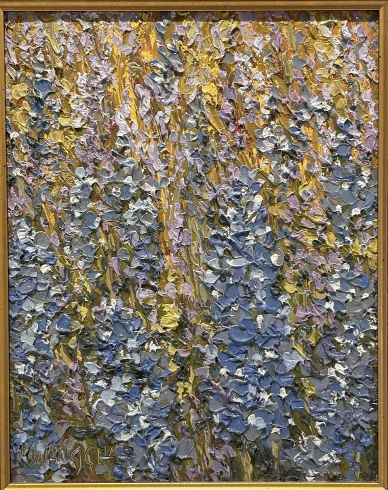 Original Impasto Painting,"Delphinium" Kwang Cha 2016, Rare Fine Art Decor Gifts - Image 3 of 4
