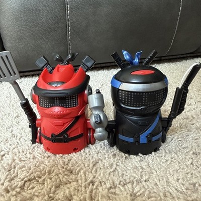 Spin Master Ninja Bots Battling Robots Red & Black 4'' Tall Working 