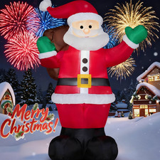6FT Christmas Giant Inflatable Santa Claus for Outdoor Indoor Home Garden Party