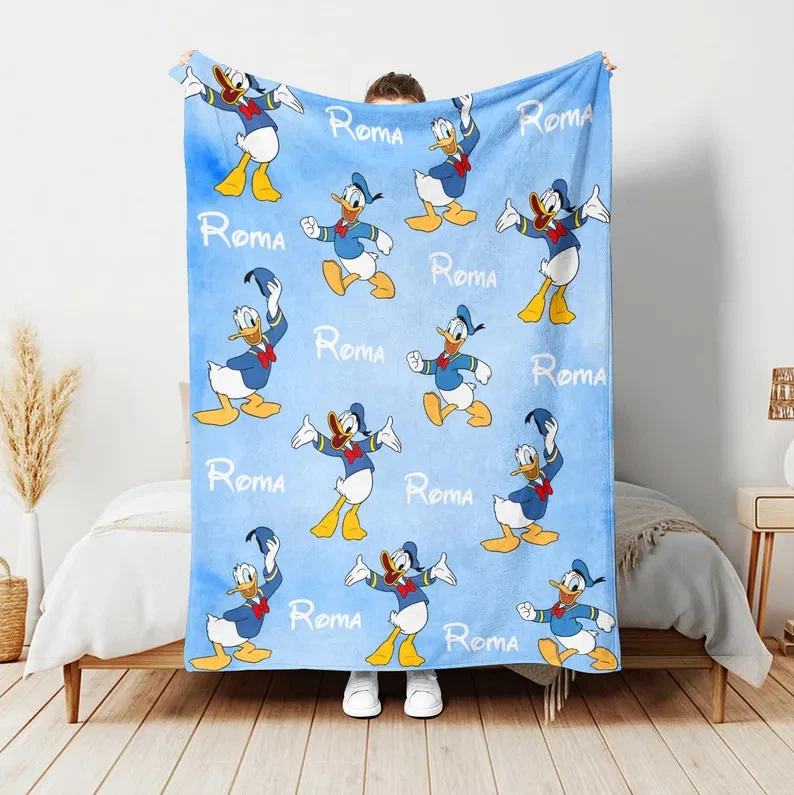 Personalized Donald Duck Fleece Blanket
