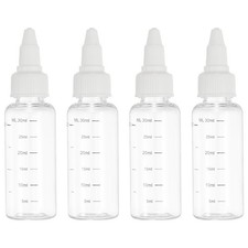 30ml/1OZ Squeeze Bottles with Twist Cap, 4 Pcs Graduated Bottle, Transparent