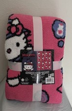 Hello Kitty Feather Knit Throw 50x60 Halloween Pumpkin Pink