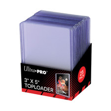 Ultra PRO 3"x5" 25Ct Clear Action Pack 55PT Toploaders Storage Organizer Holder