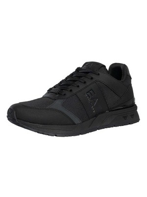 EA7 Men's Mesh Logo Trainers, Black