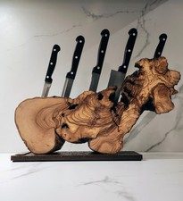 Ceppo Portacoltelli Magnetico In Legno D'Ulivo 5 Posti Made In Italy ????????