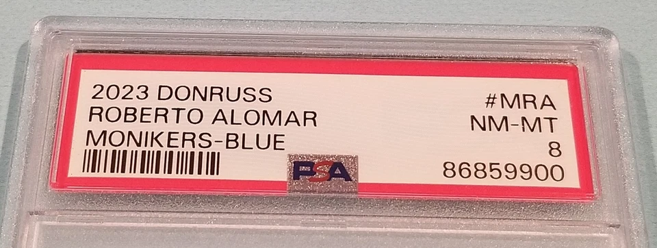 Roberto Alomar Signed Autographed 2023 Donruss Monikers Card HOF PSA NM MT 8 - Image 2 of 3