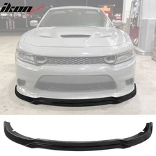 Fits 15-23 Dodge Charger SRT V7 C Style ABS Front Bumper Lip Gloss Black 4PCS