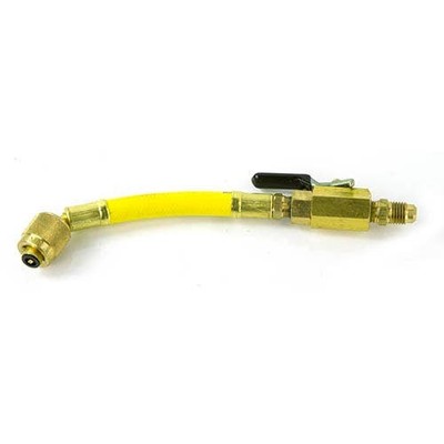 Mastercool 90264 Yellow 1/4'' x 1/4'' Straight Manual Shut-Off Valve