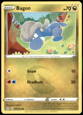 Bagon 107/203 SWSH07: Evolving Skies LP Pokemon TCG