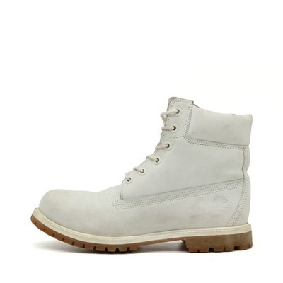 Timberland Damen 6-Inch Premium Stiefel weiß Leder Schaft Schnürstiefel EU 40