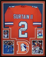 FRAMED DENVER BRONCOS PAT SURTAIN II AUTOGRAPHED SIGNED JERSEY JSA COA