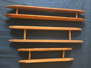 3 Vintage Handmade Weaving Shuttles