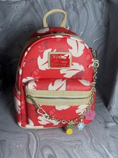 Loungefly Disney Lilo  Stitch Mini Backpack Floral Print Red