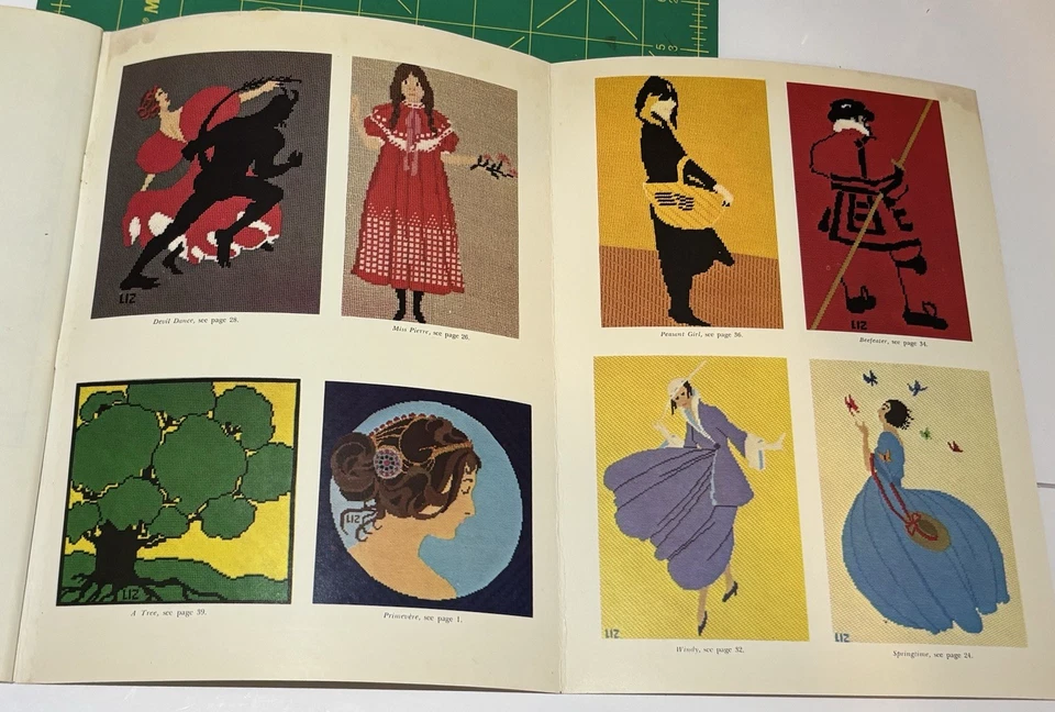 22 Classic Posters by M. Elizabeth Irvine ~ Needlepoint Patterns 1978 Retro - Image 3 of 4