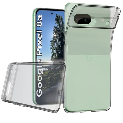 EGEDI Schutz Hülle für Google Pixel 8a Silikon Case Transparent Handyhülle TPU Bumper