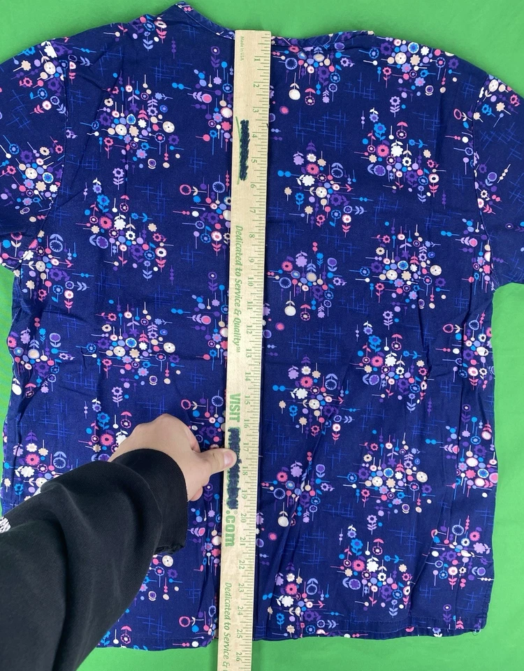 Medium Purple Flowers Design Simply basic Scrub Shirt - Image 4 of 4