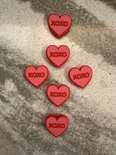 Silicone Focal Beads For Beadable Pens Hearts XOXO Pink 6 Pcs