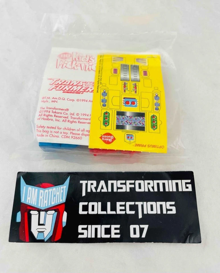 Transformers Original G2 1994 Dairy Queen DQ Kids Pick-Nic Optimus Prime Sealed - Image 2 of 2