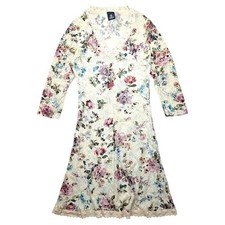 VTG Versace Jeans Couture Floral Lace Mesh Dress Rhinestone Sheer Y2K 90s Small