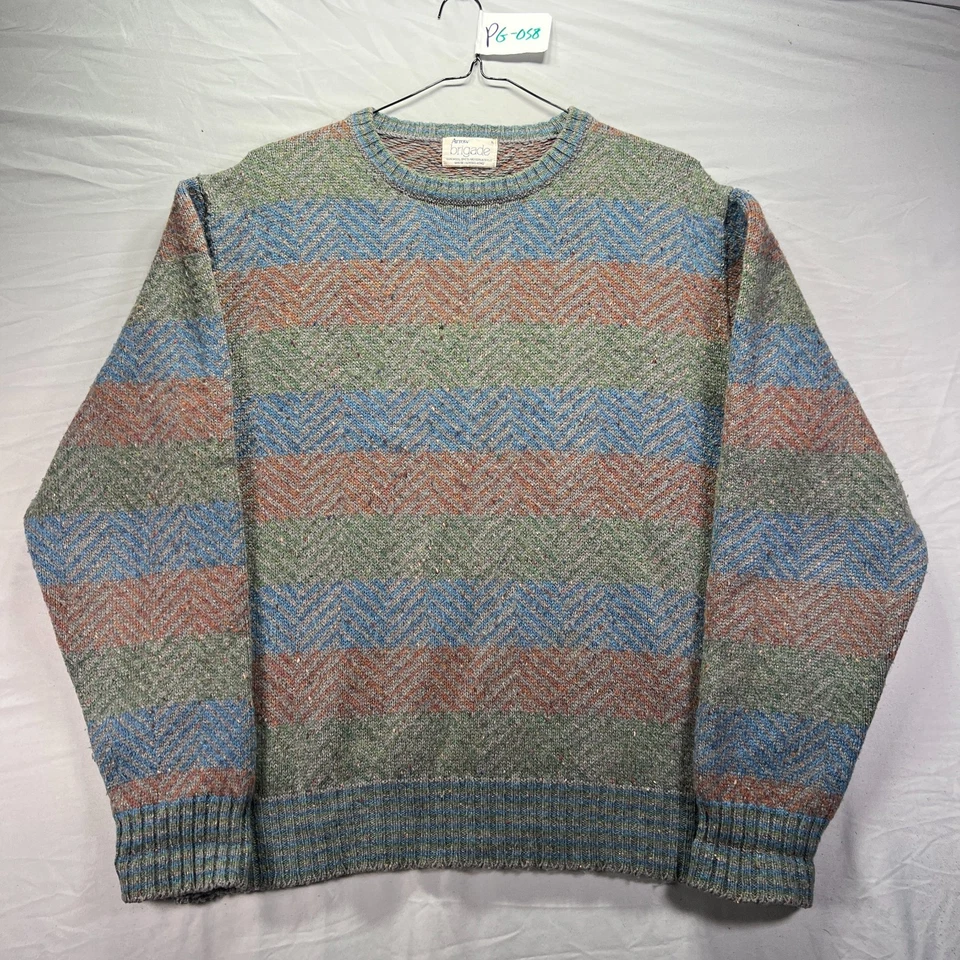 Vintage Grandpa Sweater Mens XL Multicolor Wool Acrylic Blend Knit Arrow Cottage - Image 2 of 4